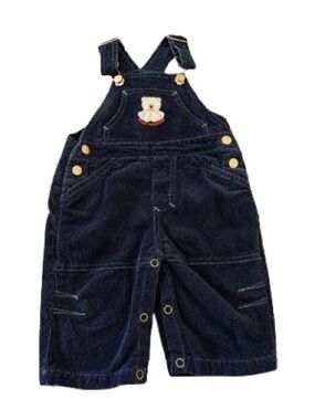 Baby Corduroy Bear Overalls 6–9M Dark Blue